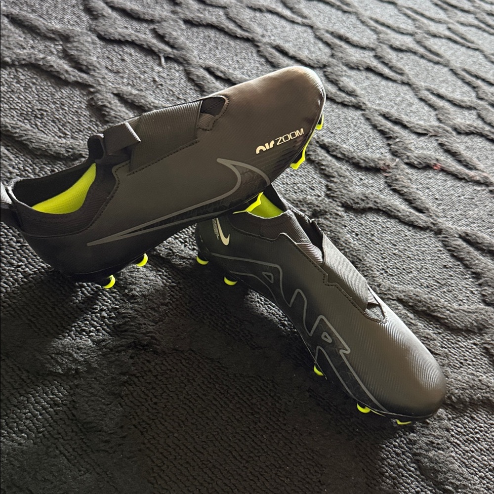 Nike Black and Neon Yellow Soccer Cleats